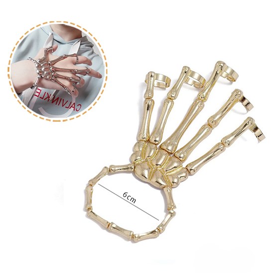 Metal Skeleton Bracelet Halloween Accessories Ghost Claw Ornaments Gothic Finger Skeleton Bracelet 