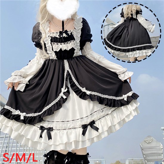 Japan Anime Cosplay Costume Lolita Gothic Dress 