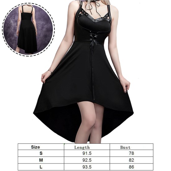 Gothic Women's Sleeveless Sexy Backless Dress Punk PU Leather Dress
