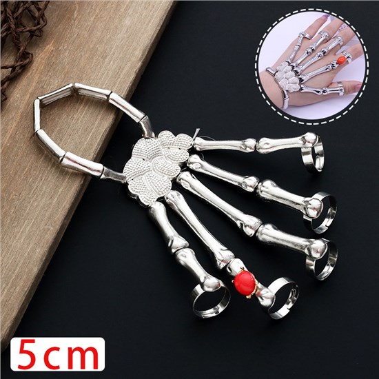 Exaggerate Metal Skeleton Bracelet Halloween Accessories Ghost Claw Ornaments Gothic Finger Skeleton Bracelet Halloween Cosplay 