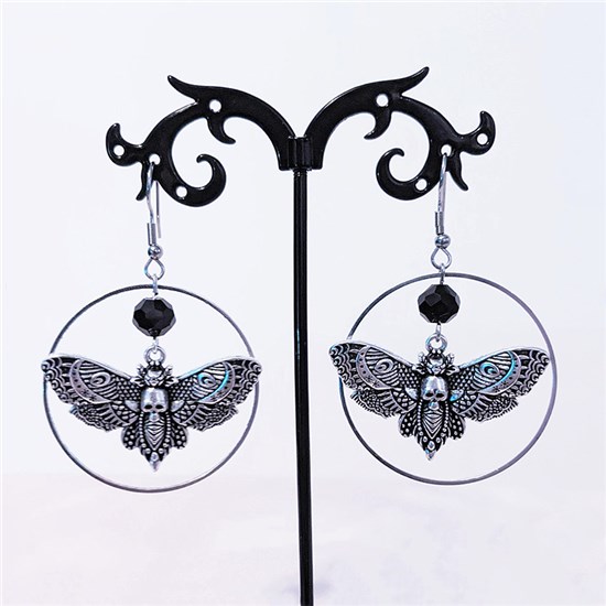 Gothic Skull Butterfly Earrings Punk Drop Earrings