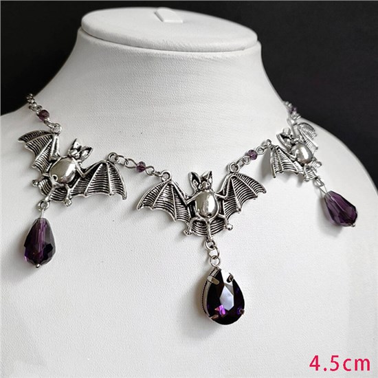 Gothic Fashion Alloy Bat Pendant Necklace
