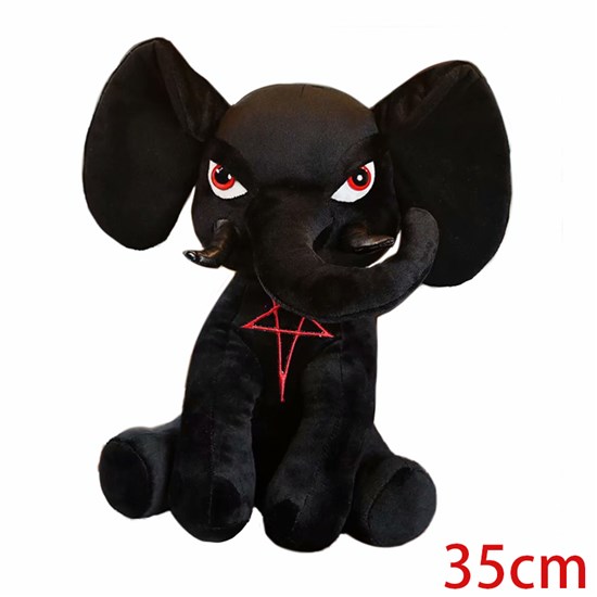 Gothic Animals Black Elephant Stuffed Soft Plush Doll Animal Toy