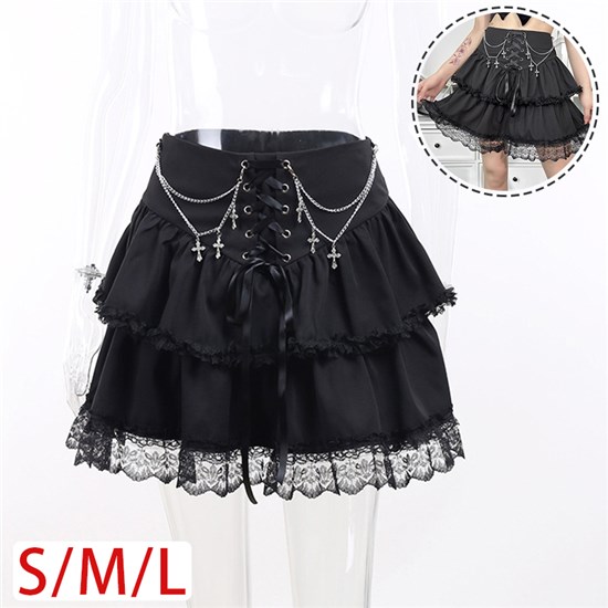 Gothic Black Skirt Punk Sexy Skirt With Chain