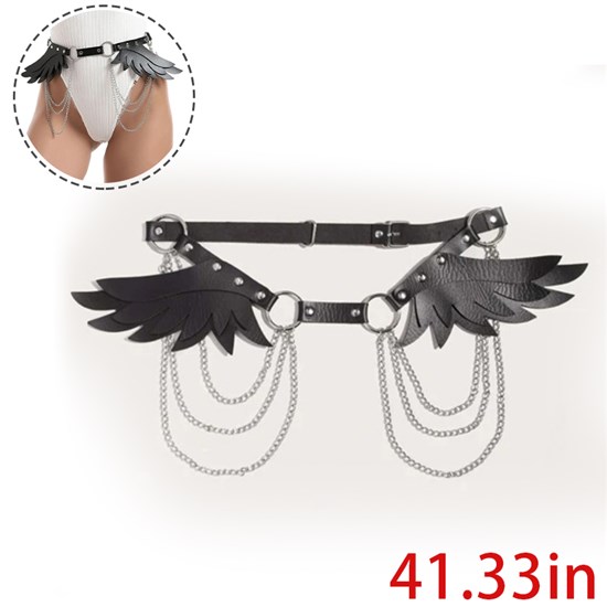 Women's Body Harness Leather Angel Wings Waist Belt Punk Waist Chains