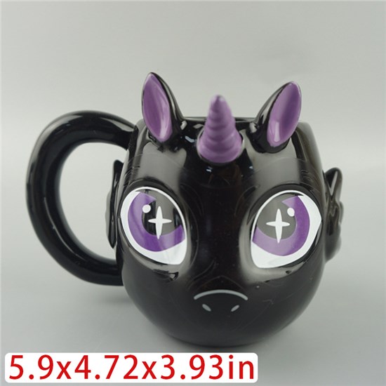 Halloween Ceramic Cup Gothic Mug Funny Unicorn Coffee Mug