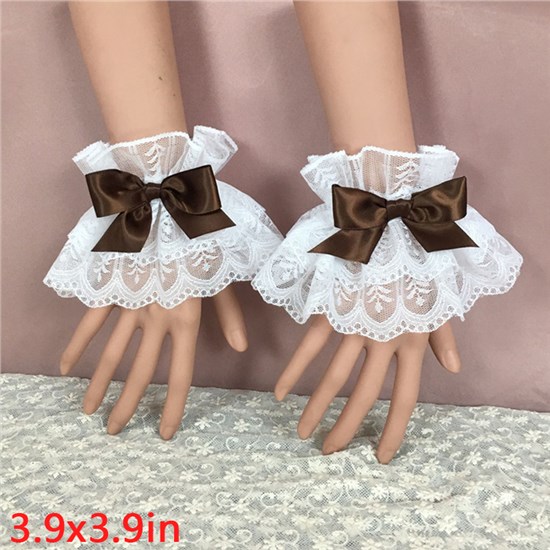 Gothic Lolita Women's Fingerless Short Lace Gloves 