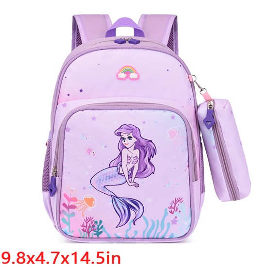 Kids Mermaid Nylon Backpack for Girls Cute School Bag