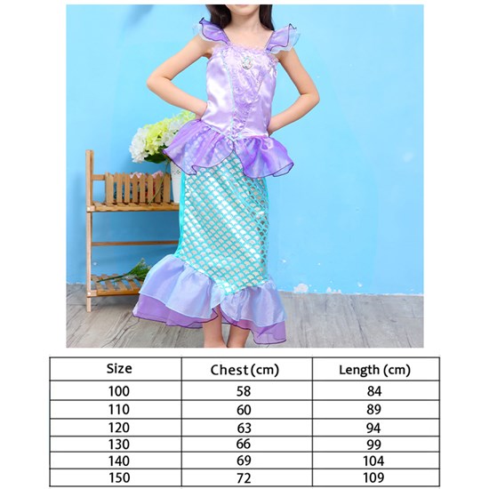 The Little Girls Mermaid Princess Dress Costume