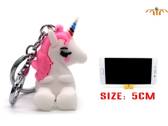 Anime Unicorn PVC Keychain Phone Support Frame