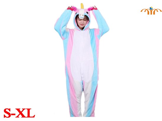 Unisex Adult Unicorn Kigurumi Onesie Cosplay Animal Jumpsuit Costume
