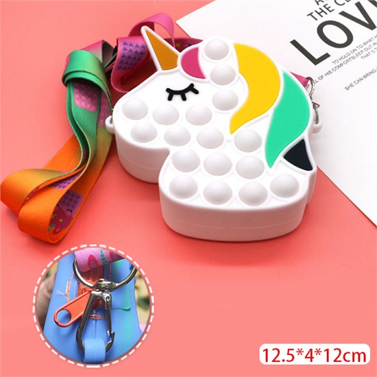 Unicorn Fidget Toys Pop Small Purse Anxiety Stress Relief Shoulder Bag