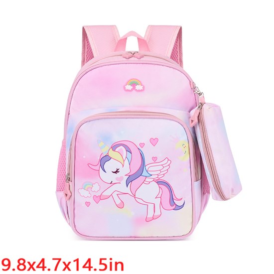 Kids Unicorn Nylon Backpack for Girls Pink School Bag