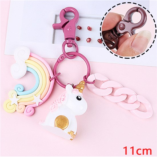 Cute Unicorn Rainbow PVC Keychain Key Ring