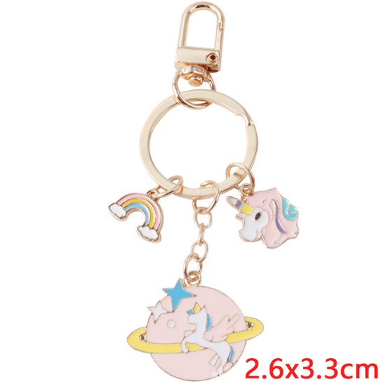 Cute Unicorn Alloy Keychain Key Ring