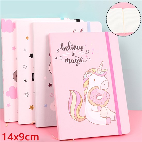 Cute Unicorn Pink Hardcover Notebooks Note Book Set