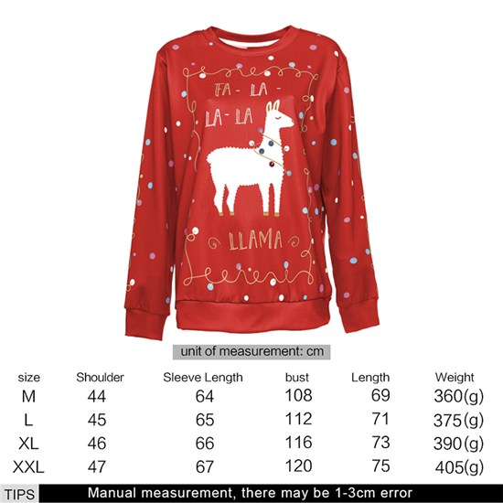 Alpaca Llama Christmas Red Hoodie T Shirt Top