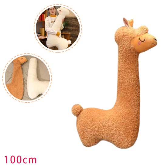 Soft Brown Alpaca Llama Lamb Toy Stuffed Animal Cushion Plush Doll 