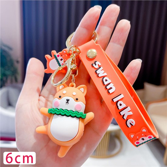 Super Cute Creative Lovely Shiba Inu PVC Pendant Key Chain Key Rings