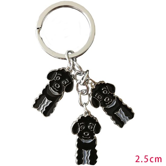 Poodle Pet Dog ID Tag Keychain Cute Portable Metal Keying Key Decor Car Keyring 