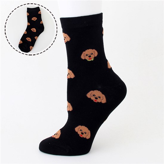 Poodle Womens Dog Socks Cute Animal Cotton Ankle Sock Funny Colorful Novelty Sox Women Gift