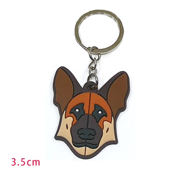 German Shepherd Dog Soft Touch PVC Key Ring Keychain