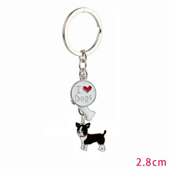 Chihuahua Pet Dog ID Tag Keychain Cute Portable Metal Keying Key Decor Car Keyring 
