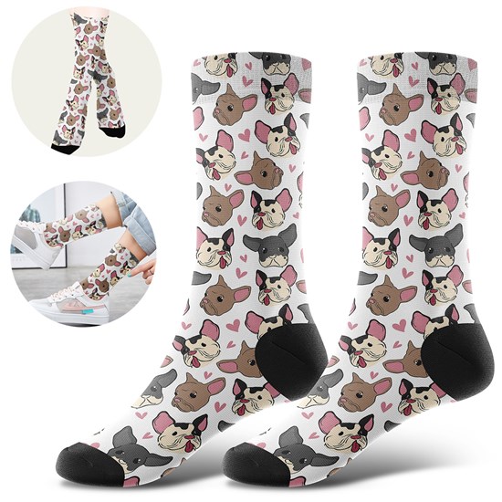 Cute Funny Novelty French Bulldog Socks Women Men Cotton Animals Socks