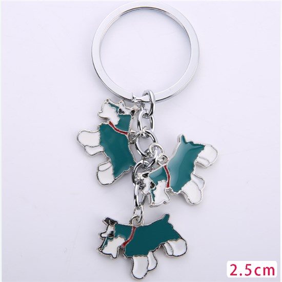 Schnauzer Pet Dog ID Tag Keychain Cute Portable Metal Keying Key Decor Car Keyring 