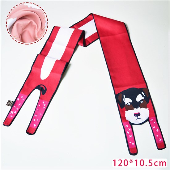Schnauzer 3D Cute Animal Dog Handbag Handle Wrap Skinny Scarf for Women