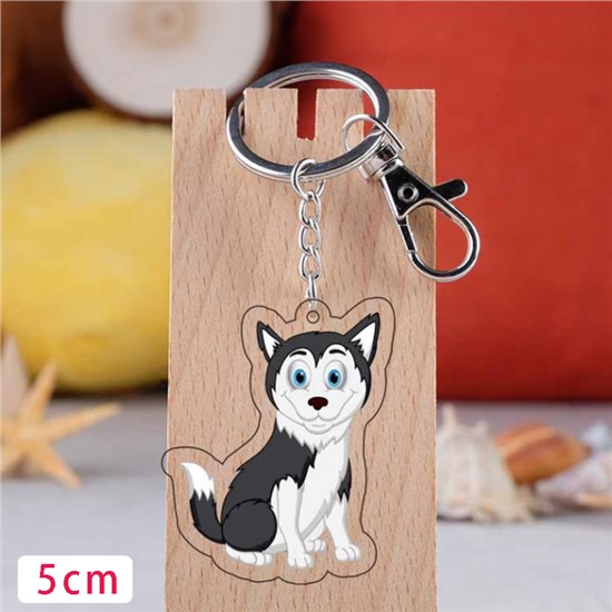 Siberian Husky Acrylic Keychain Puppy Keychain
