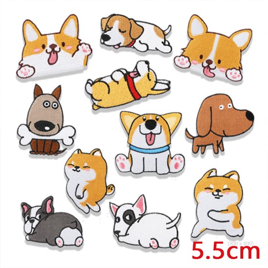 Cute Cartoon Dogs Patch Animals Embroidery Patches Sew On or Iron On Patches