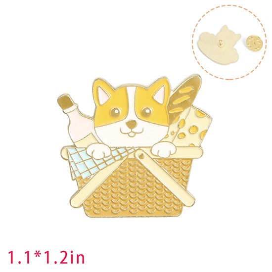 Cute Cartoon Animal Corgi Enamel Pin Brooch