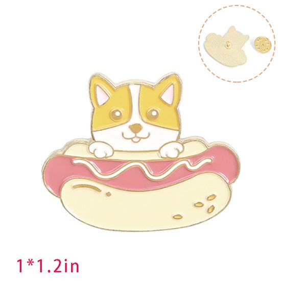 Cute Cartoon Animal Corgi Enamel Pin Brooch