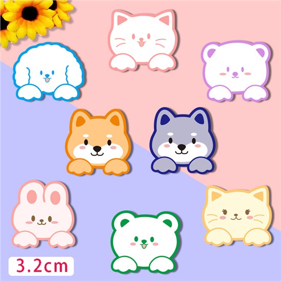 Cute Dog Cat Rabbit Acrylic Pins Set