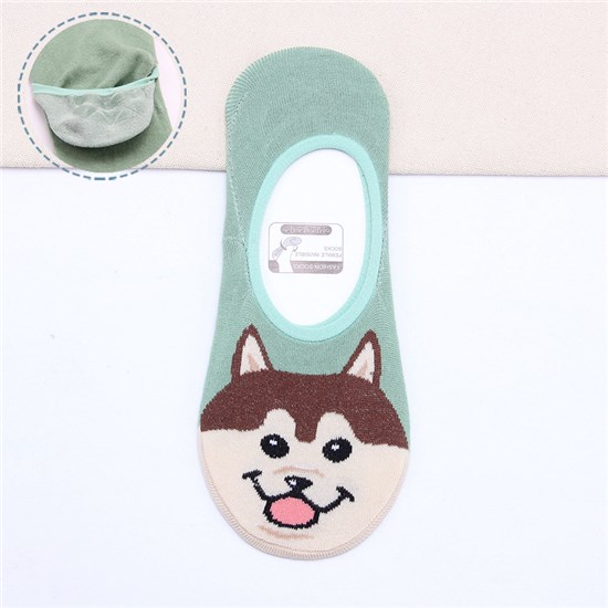 Akita dog Women Cute No Show Liner Socks for Flats Slip on Shoes Invisible Hidden Low Profile for Boat Shoe