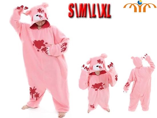 Cartoon Pink Bear Kigurumi Onesie Cosplay Animal Jumpsuit Costume