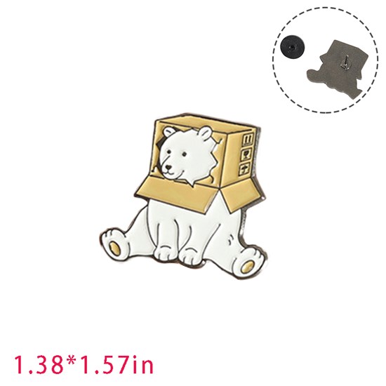 Cute Cartoon Animal Polar Bear Enamel Pin Brooch
