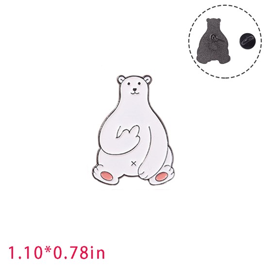 Cute Cartoon Animal Polar Bear Enamel Pin Brooch