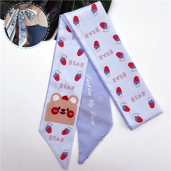 Bear Strawberry Hair Band Hair Scarf Vintage Accessories for Women Girls