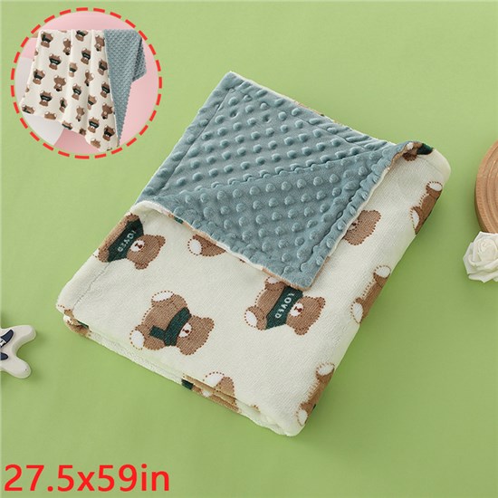 Cute Bear Pattern Flannel Soft Blanket for Kids