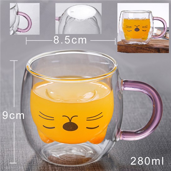 Cute Cat Tea Coffee Cup Milk Glass Mug 