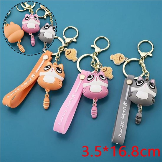 Cute Cats PVC Figure Keychain Key Ring