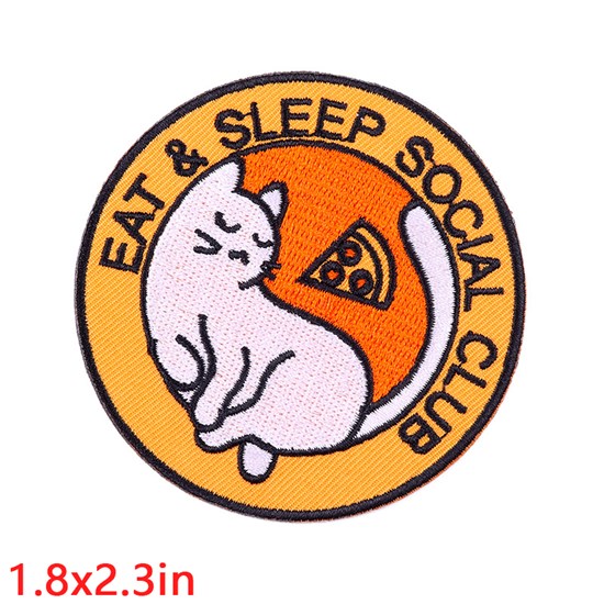 Cute White Cat Embroidered Badge Patch