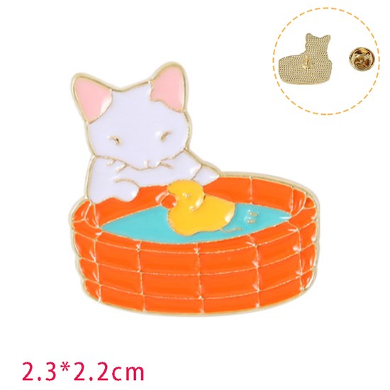 Cute Cat Cartoon Brooch Pin Enamel Brooches Lapel Pin Badge for Women Girls Children for Clothing Bag Decor