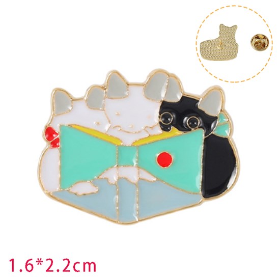 Cute Cat Cartoon Brooch Pin Enamel Brooches Lapel Pin Badge for Women Girls Children for Clothing Bag Decor