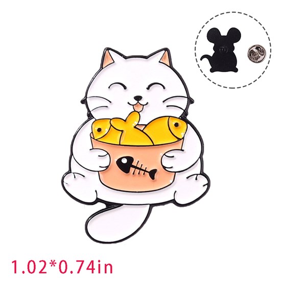 Cute Cat Enamel Brooch Pin for Jackets Backpacks Cloths Funny Animals Badge Pin for Women/Men