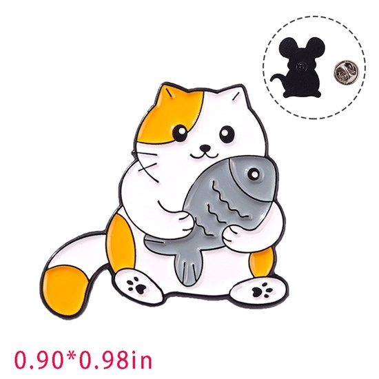 Cute Cat Enamel Brooch Pin for Jackets Backpacks Cloths Funny Animals Badge Pin for Women/Men