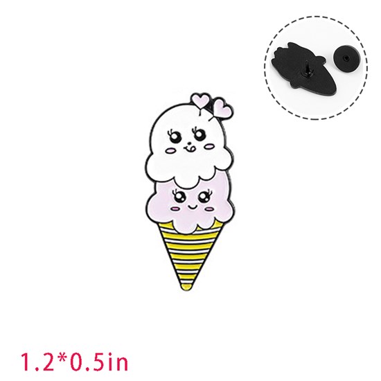 Ice Cream Cat Enamel Brooch Pin for Jackets Backpacks Cloths Funny Animals Badge Pin for Women/Men