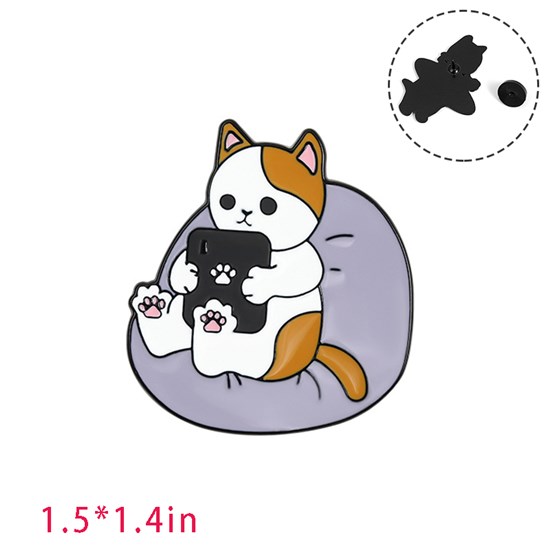 Cute Cartoon Animal Cat Enamel Pin Brooch
